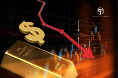 Gold Prices Are Falling. Should You Invest in Stocks Instead? gold price, fall, decrease, arrow down